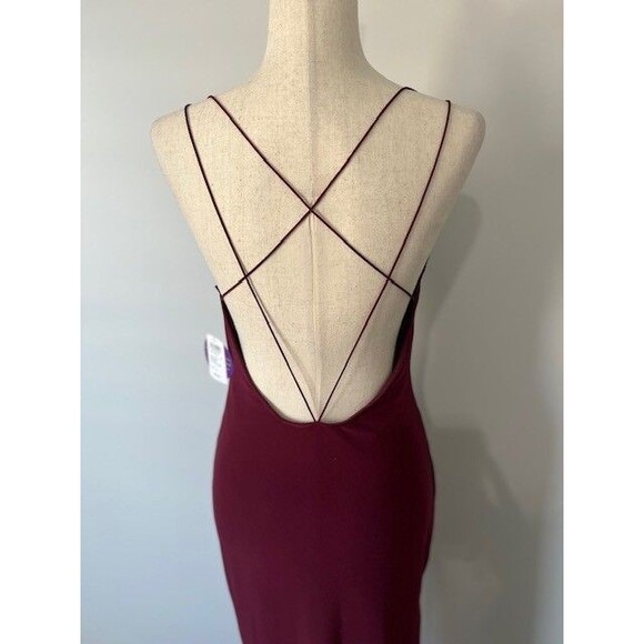 Windsor Lace-Up Maxi Formal Bodycon Dress Burgundy Size Large Brand New With Tag - Picture 3 of 13